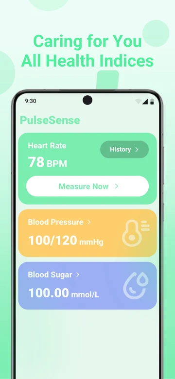 Cardiva Google Play screenshot showing its heart rate recording experience.